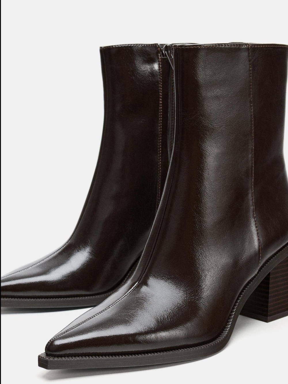 ZARA WIDE HEEL ANKLE BOOTS